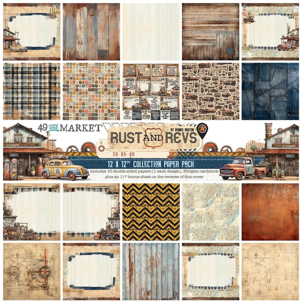 49 and Market, 12x12 Collection Pack, Rust and Revs by Dennis Bruton