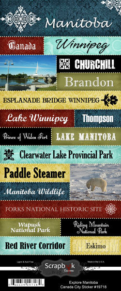 Scrapbook Customs, Canada, Explore Manitoba Sticker