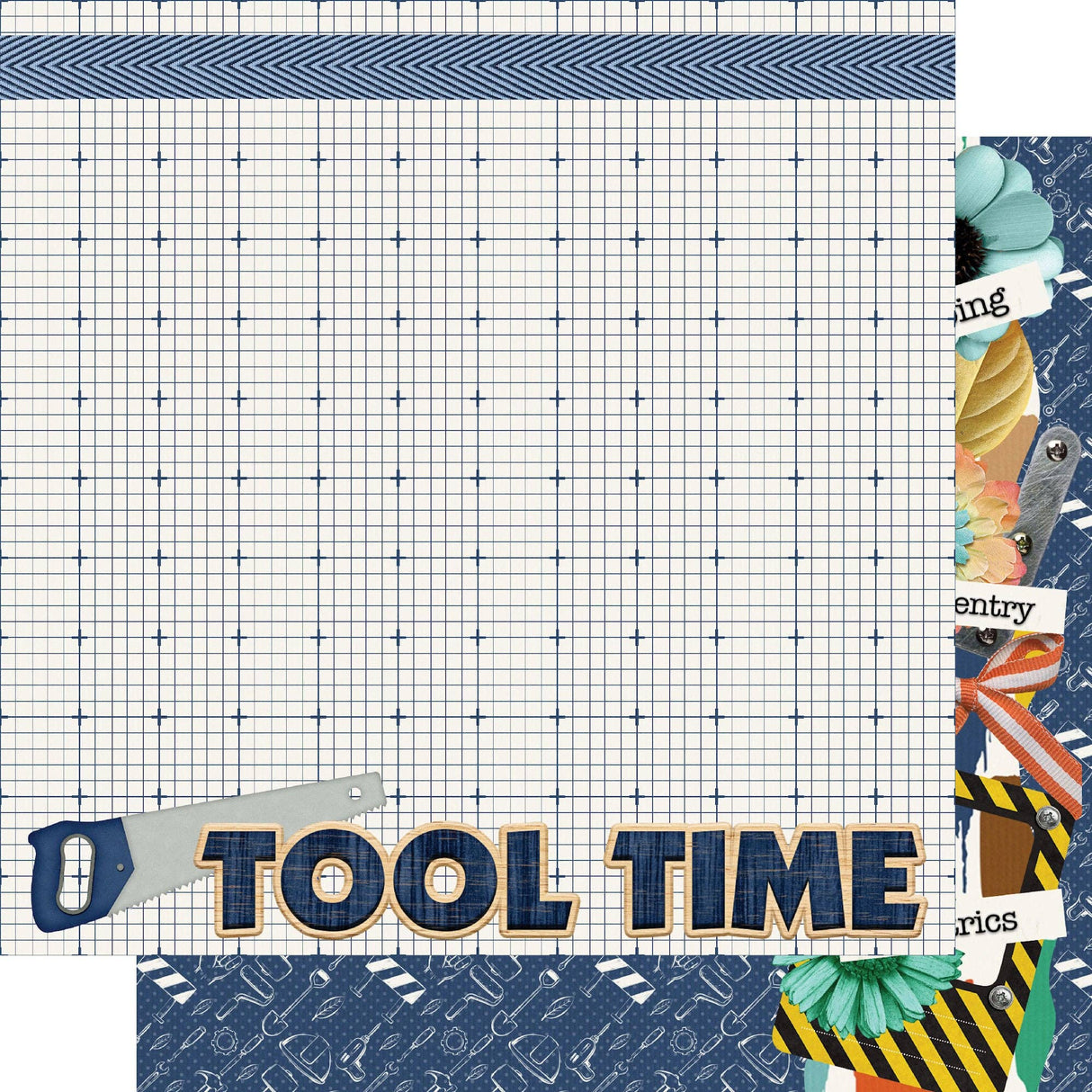 SSC Designs, Home Improvement Collection, Tool Time 12 x 12 Double-Sided Scrapbook Paper
