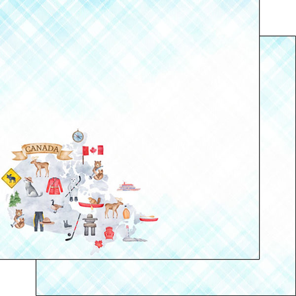 Scrapbook Customs, Canada Map Icons Paper