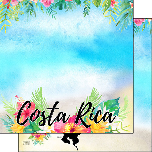 Scrapbook Customs, Costa Rica Getaway Paper