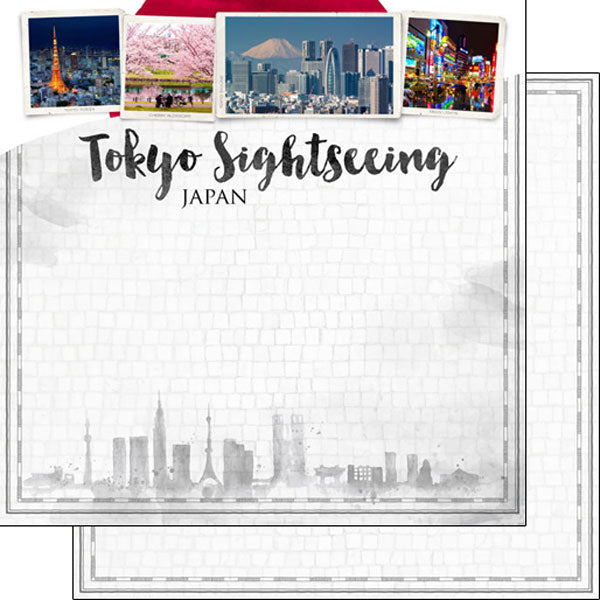 Scrapbook Customs, Japan, Tokyo City Sights Paper
