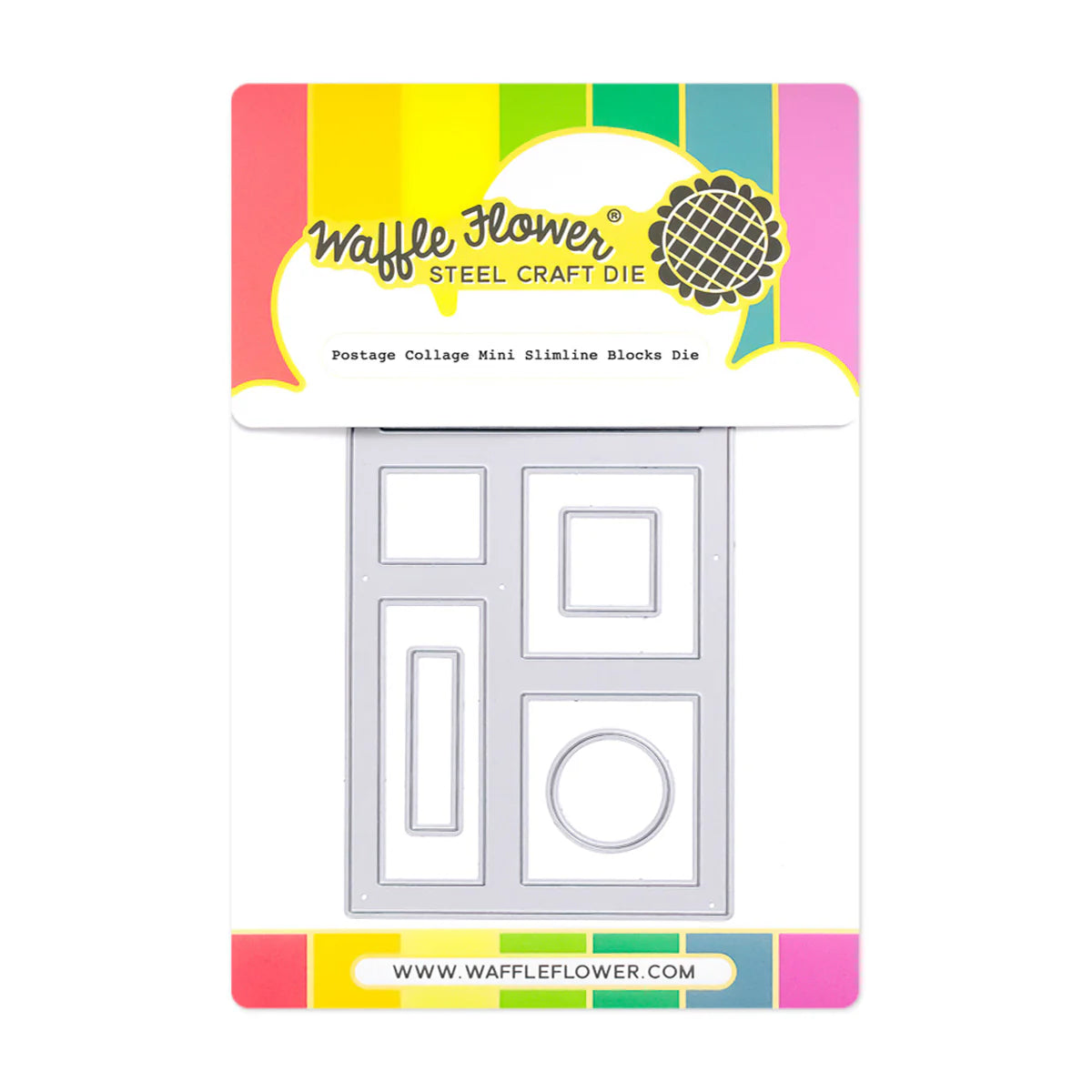 Waffle Flower, Postage Collage Slimline Blocks Die