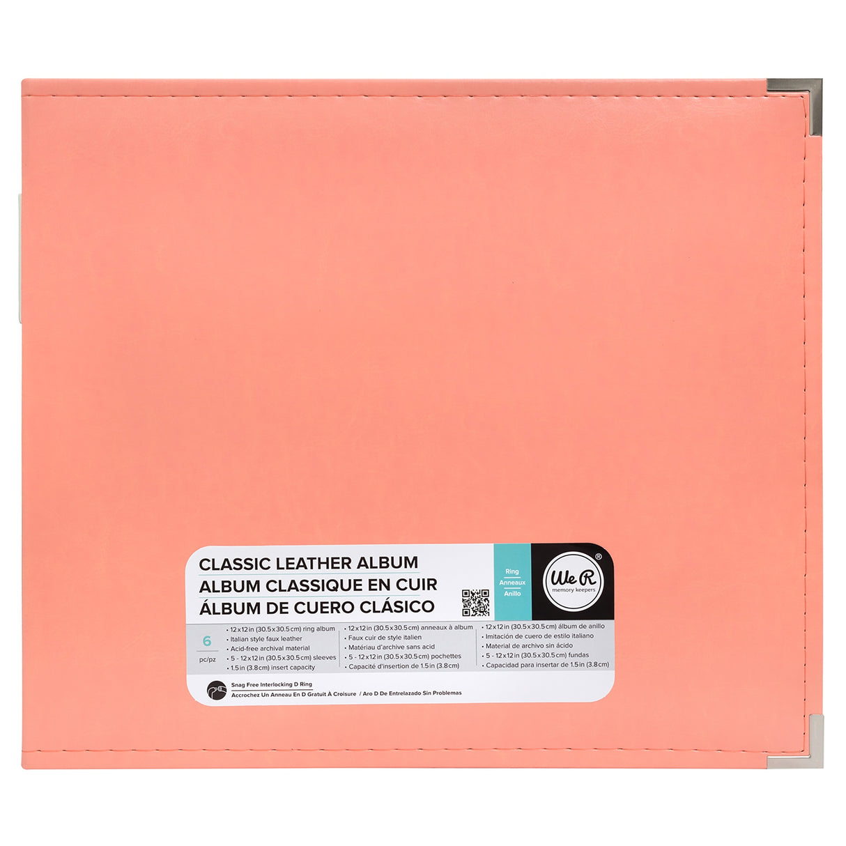 American Crafts, We R Makers, 12x12 Ring Binder, Coral