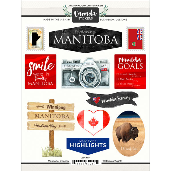 Scrapbook Customs, Canada,Manitoba Canada Sights Sticker