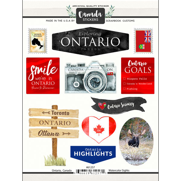 Scrapbook Customs, Canada, Ontario Canada Sights Sticker