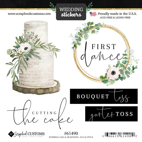 Scrapbook Customs, Wedding Cake & Traditions Stickers