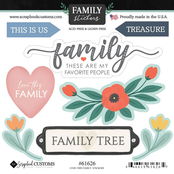 Scrapbook Customs, Love This Family Sticker