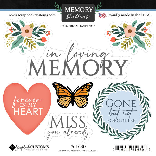 Scrapbook Customs, In Loving Memory Sticker