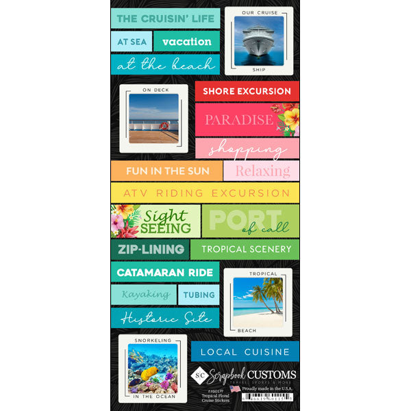 Scrapbook Customs, Tropical Shore Excursions Sticker