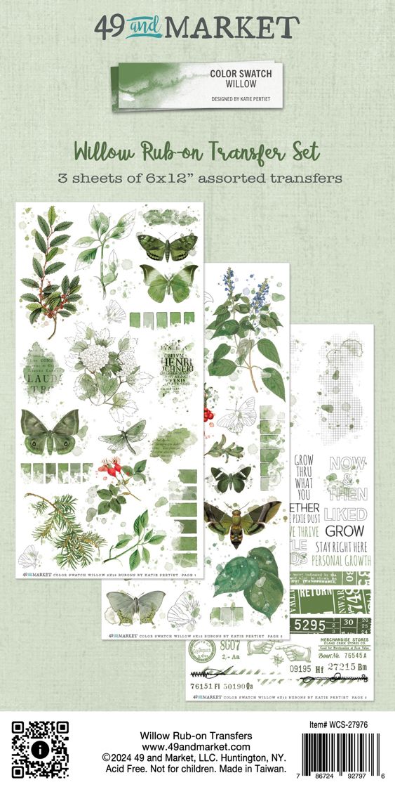 49 and Market, Willow, Color Swatch Rub-Ons