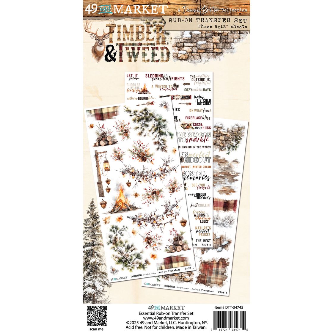 49 and Market, Timber & Tweed, Rub-On Transfers