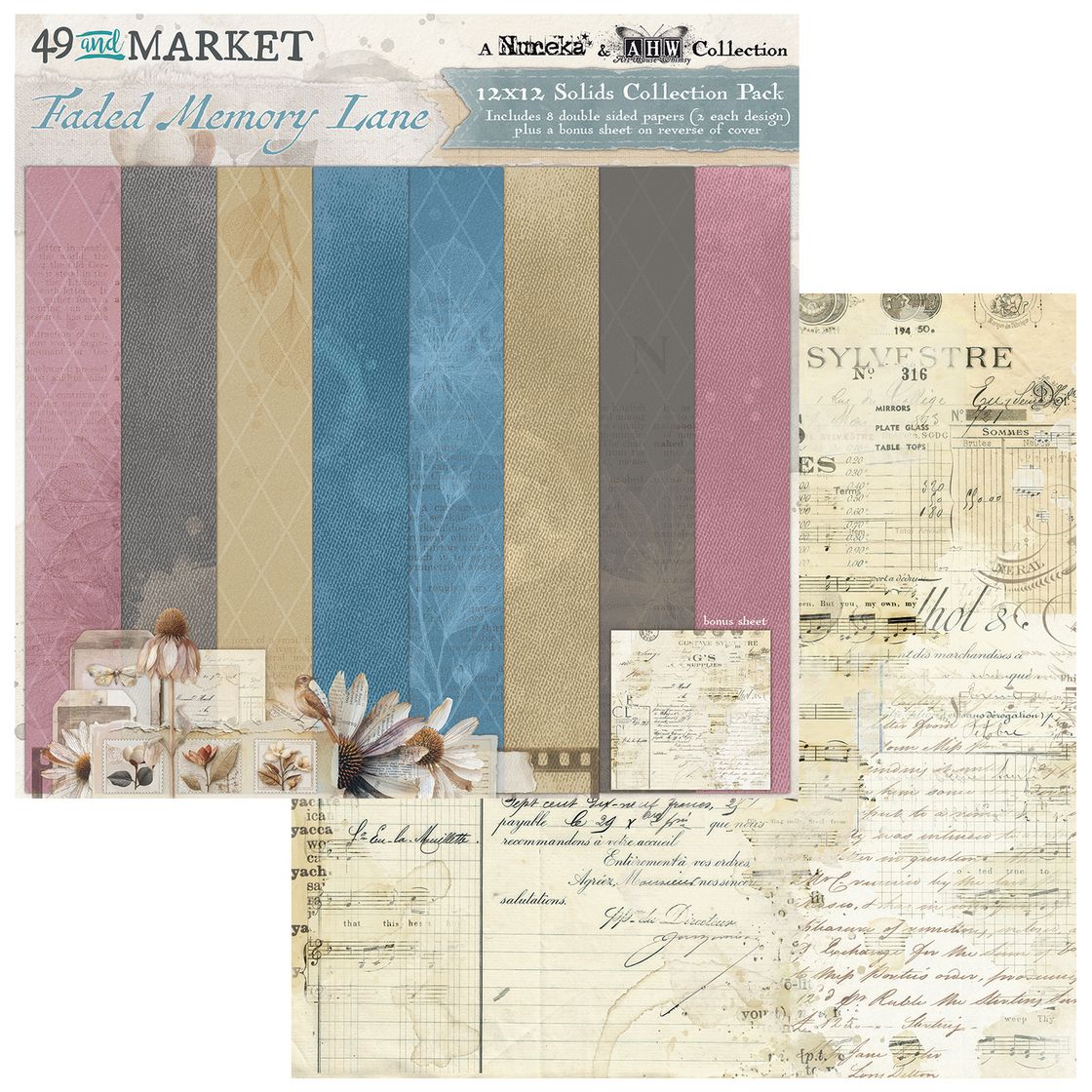 49 and Market, Faded Memory Lane, 12x12 Collection Solids