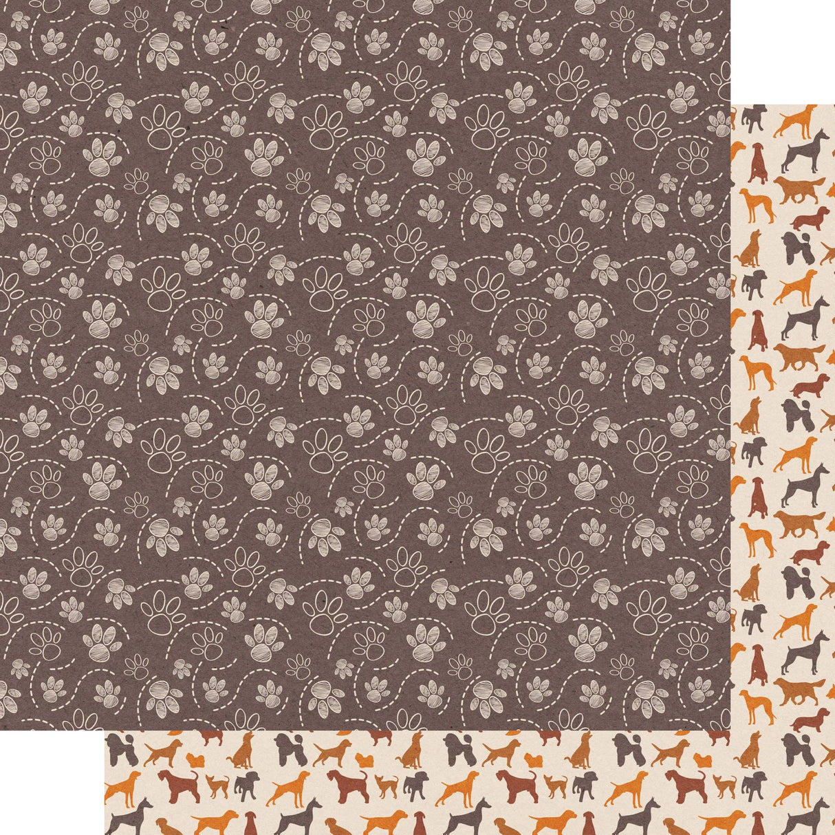 SSC Designs, Dog Lover Collection, Playful Pups 12 x 12 Double-Sided Scrapbook Paper
