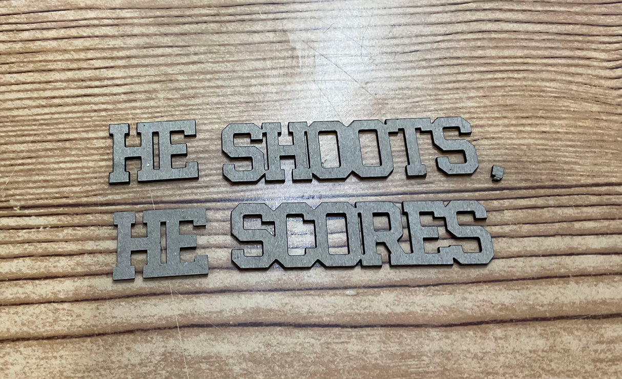 Creations by Kari, He Shoots, He Scores Chipboard Title