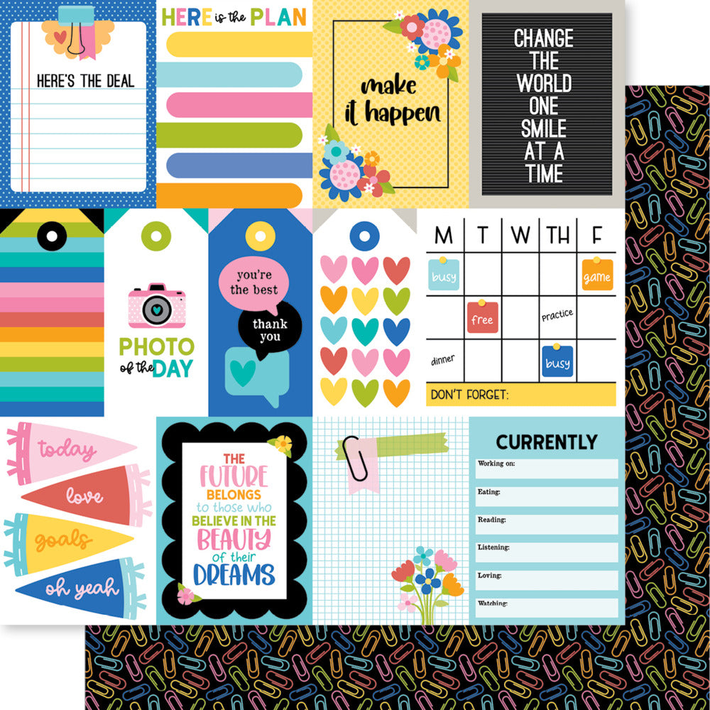 Bella Blvd, 12X12 Patterned Paper, Documented - Documented Daily Details