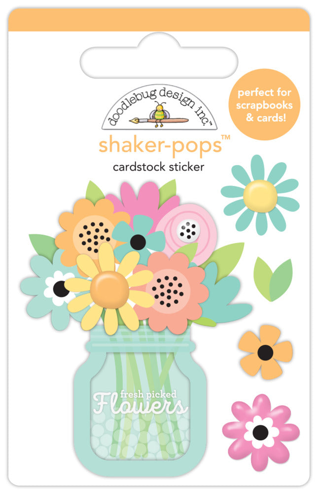 Doodlebug, Shaker-pops Cardstock Sticker, Spring Bouquet