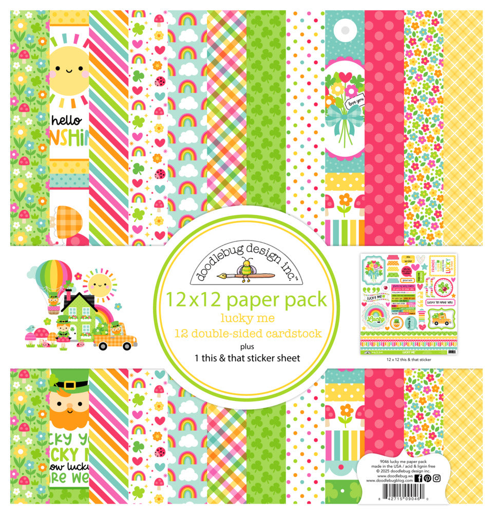Doodlebug, Lucky Me, 12x12 Paper Pack