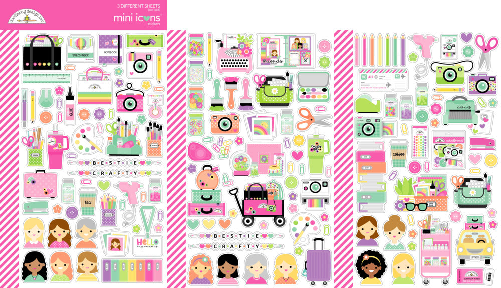 Doodlebug, Mini Icons Stickers, Color Me Crafty