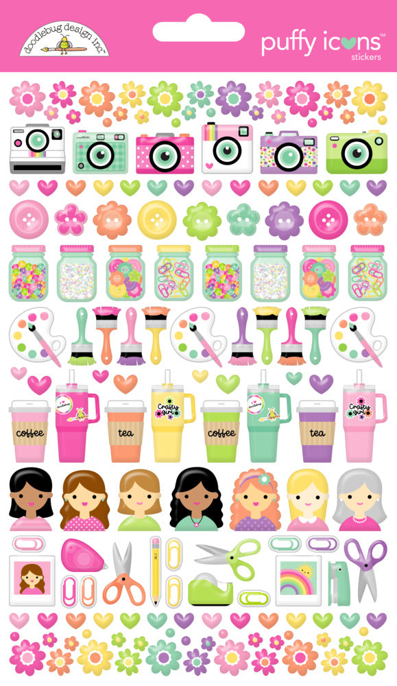 Doodlebug, Puffy Icons Stickers, Color Me Crafty