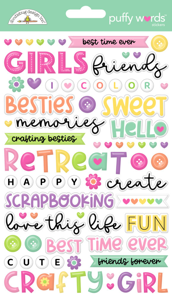 Doodlebug, Puffy Words Stickers, Color Me Crafty