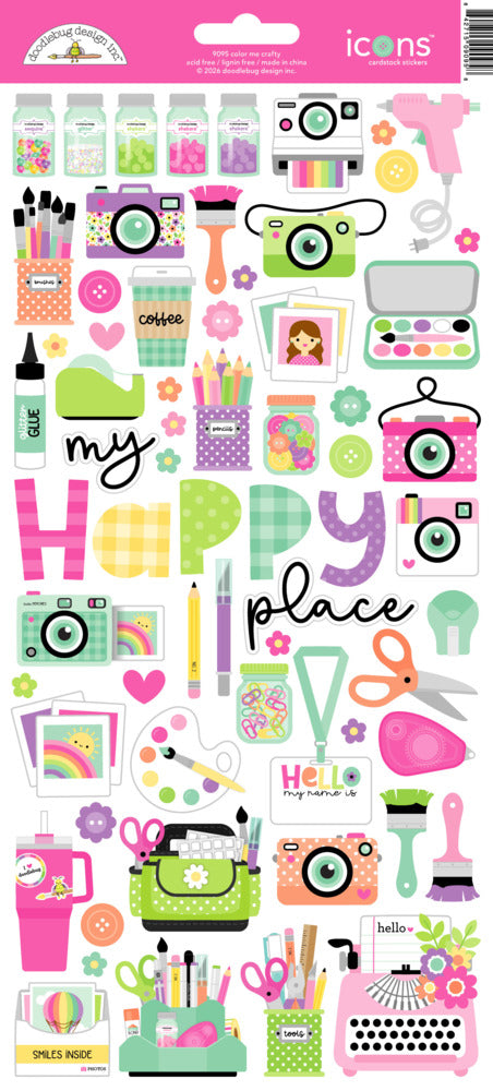 Doodlebug, Icons Stickers, Color Me Crafty