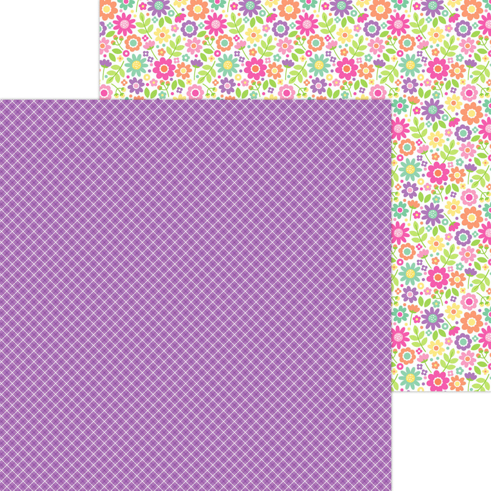 Doodlebug, 12X12 Patterned Paper, Color Me Crafty - Plaid It's Purple