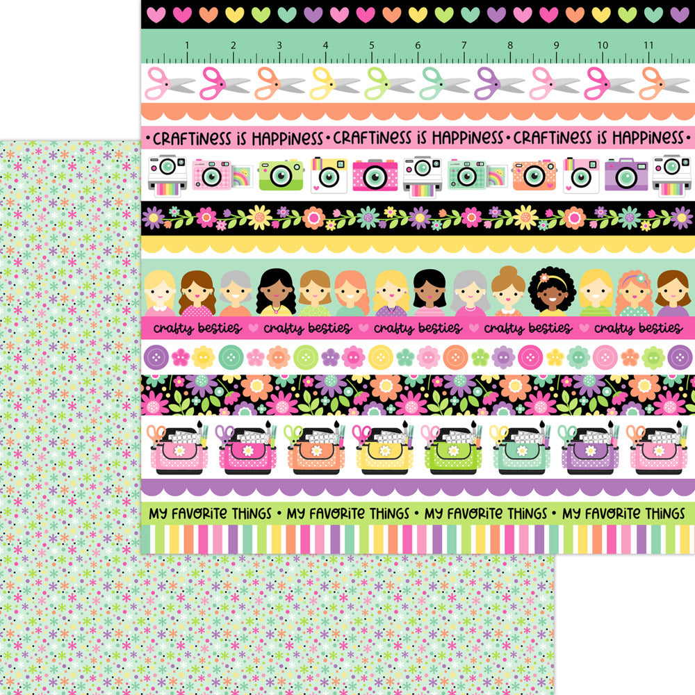 Doodlebug, 12X12 Patterned Paper, Color Me Crafty - Magical Memories