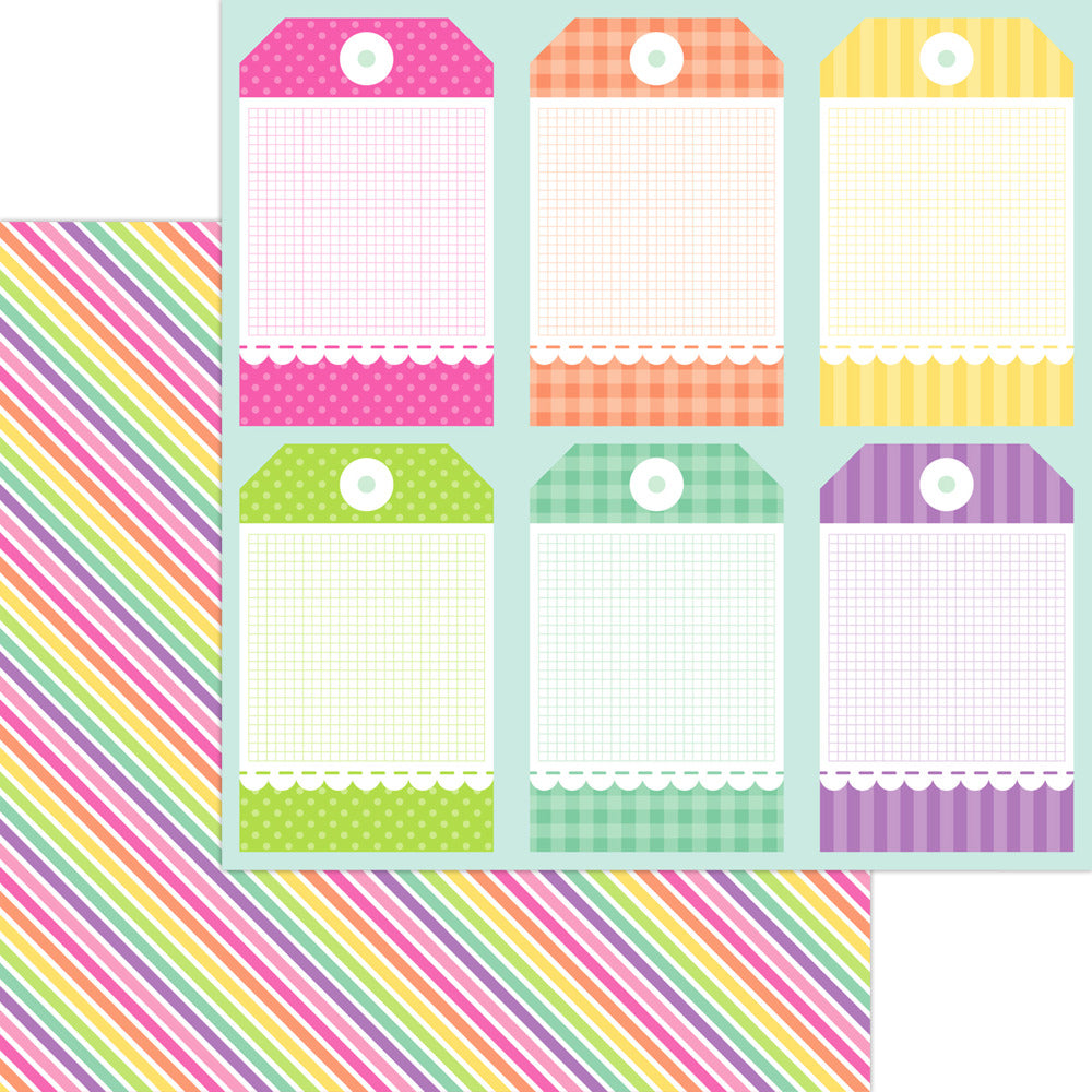 Doodlebug, 12X12 Patterned Paper, Color Me Crafty - Colorway