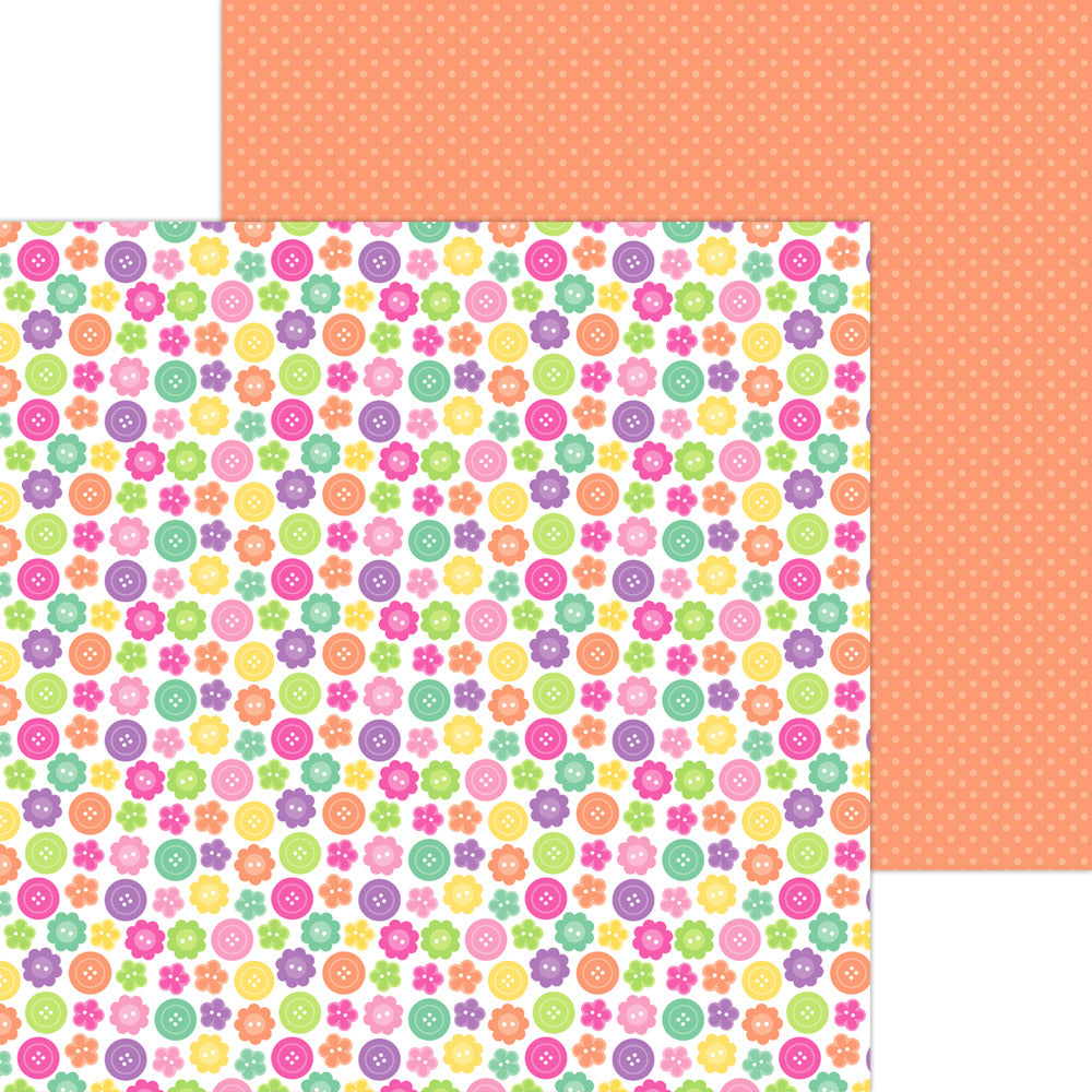 Doodlebug, 12X12 Patterned Paper, Color Me Crafty - Button Stash