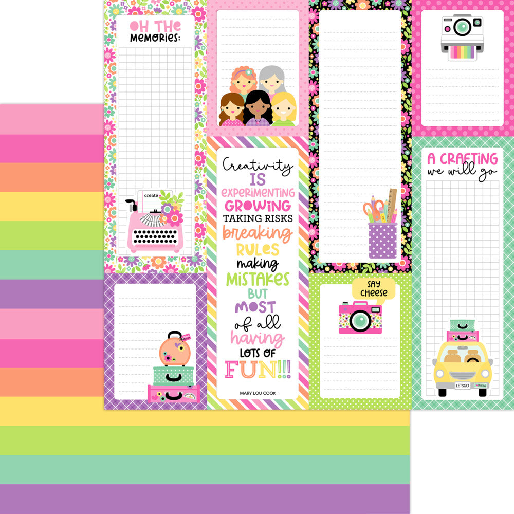 Doodlebug, 12X12 Patterned Paper, Color Me Crafty - Crafty Colors