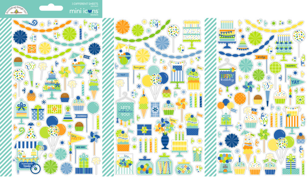 Doodlebug, Mini Icons Stickers, Balloons & Banners
