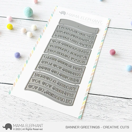 Mama Elephant, Banner Greeting Die Cut