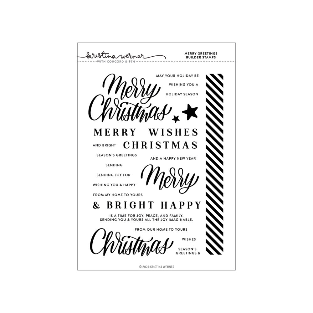 Concord & 9th , Clear Stamp, Merry Greetings Builder