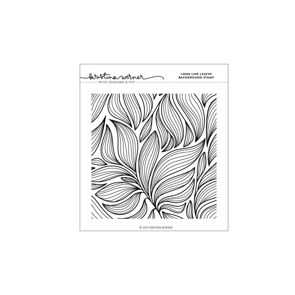 Concord & 9th, Kristina Werner, Long Line Leaves Background, Clear Stamp