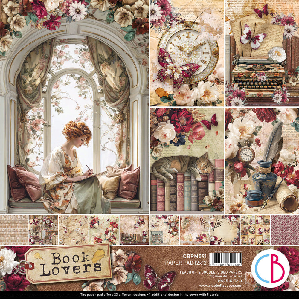 Ciao Bella, 12X12 Pad, Book Lovers