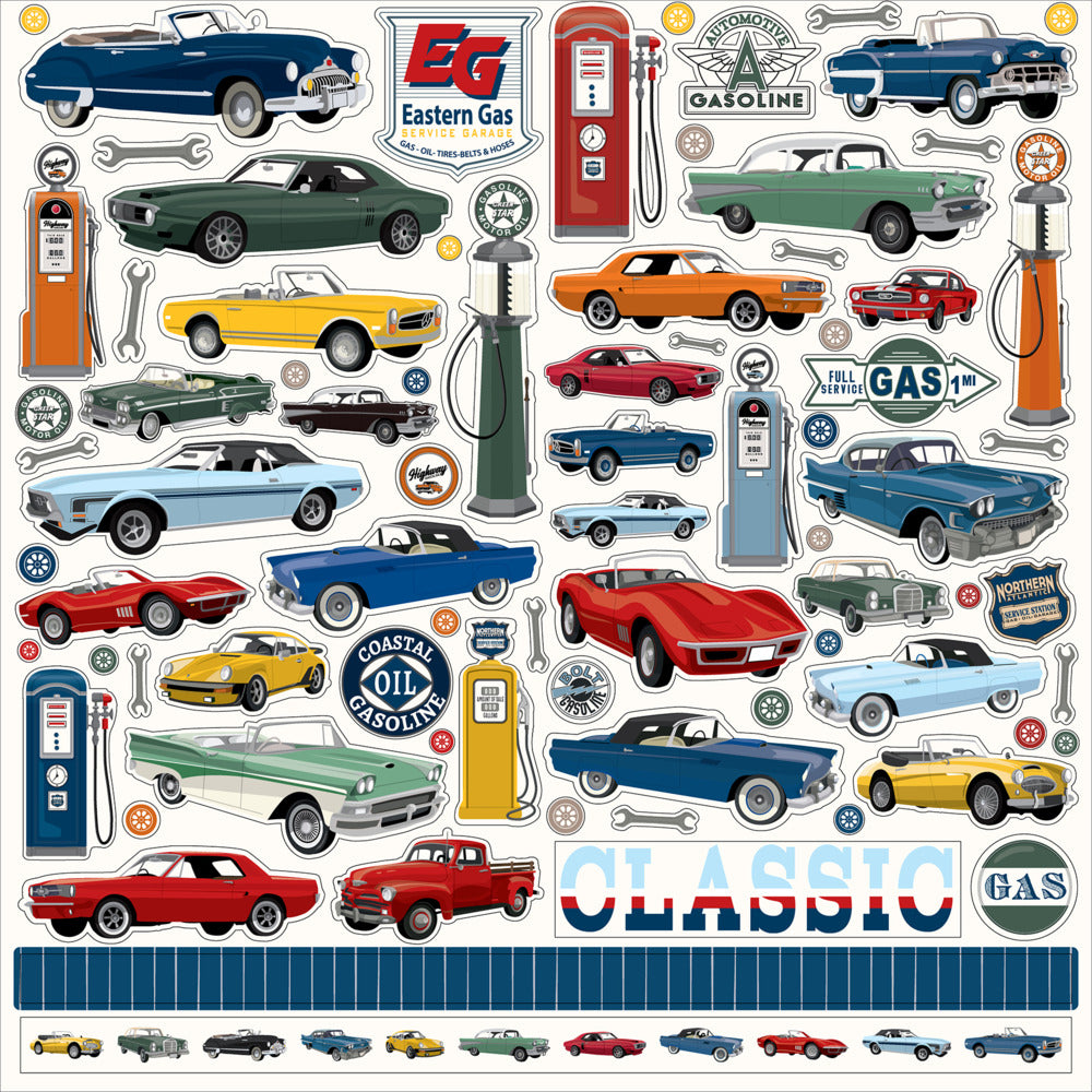 Echo Park, Carta Bella, 12X12 Element Sticker Sheet, Cars