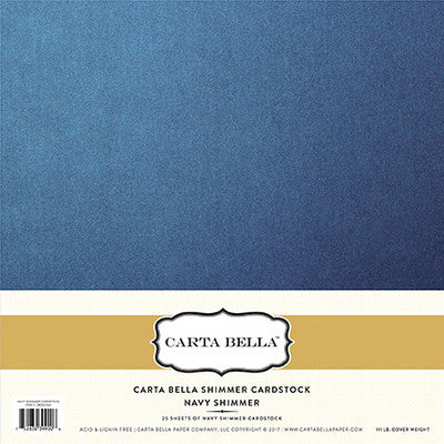 Carta Bella; Shimmer Cardstock; Navy Shimmer