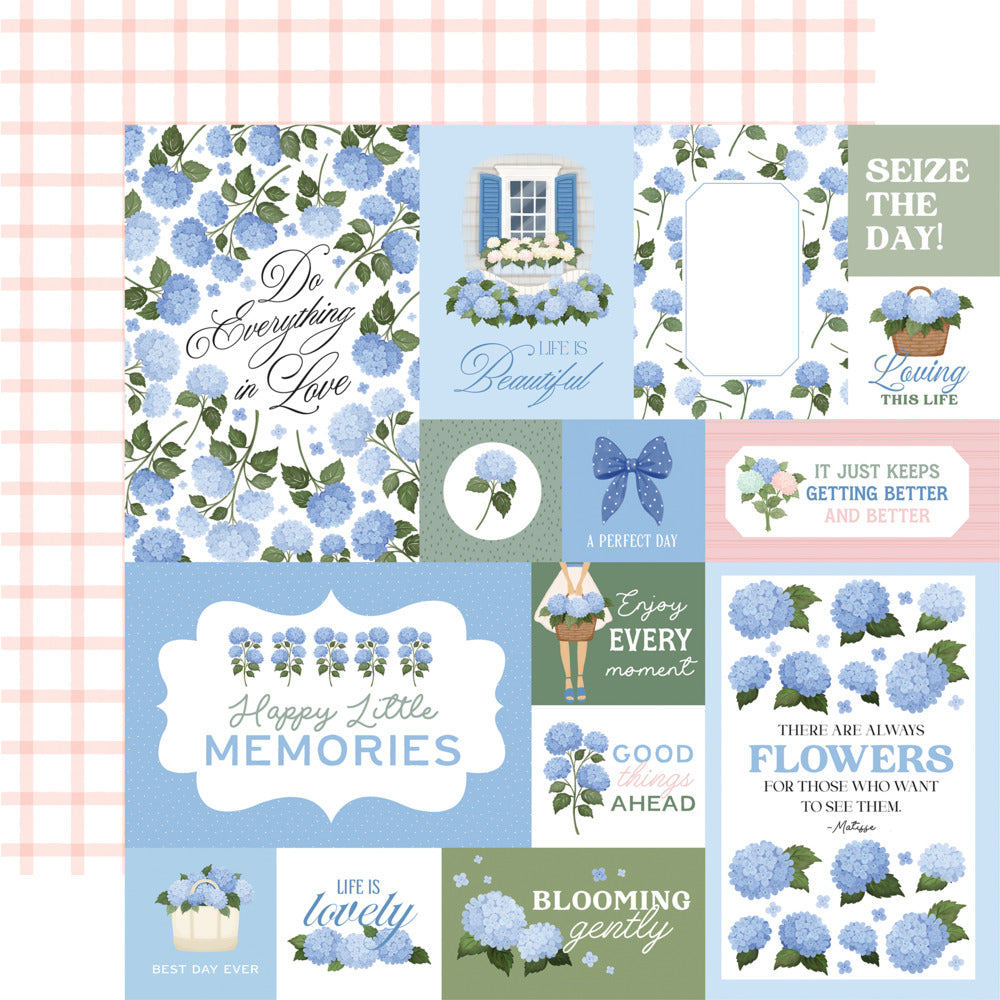 Echo Park, Carta Bella, 12X12 Patterned Paper, Flower Shoppe - Multi Journaling Cards