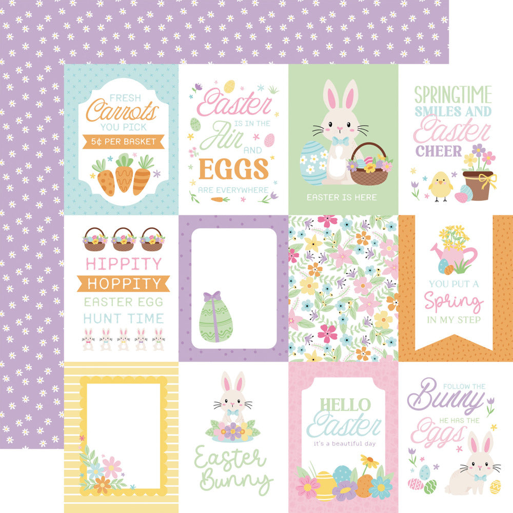 Echo Park, 12X12 Patterned Paper, Easter Basket - 3x4 Journaling Cards