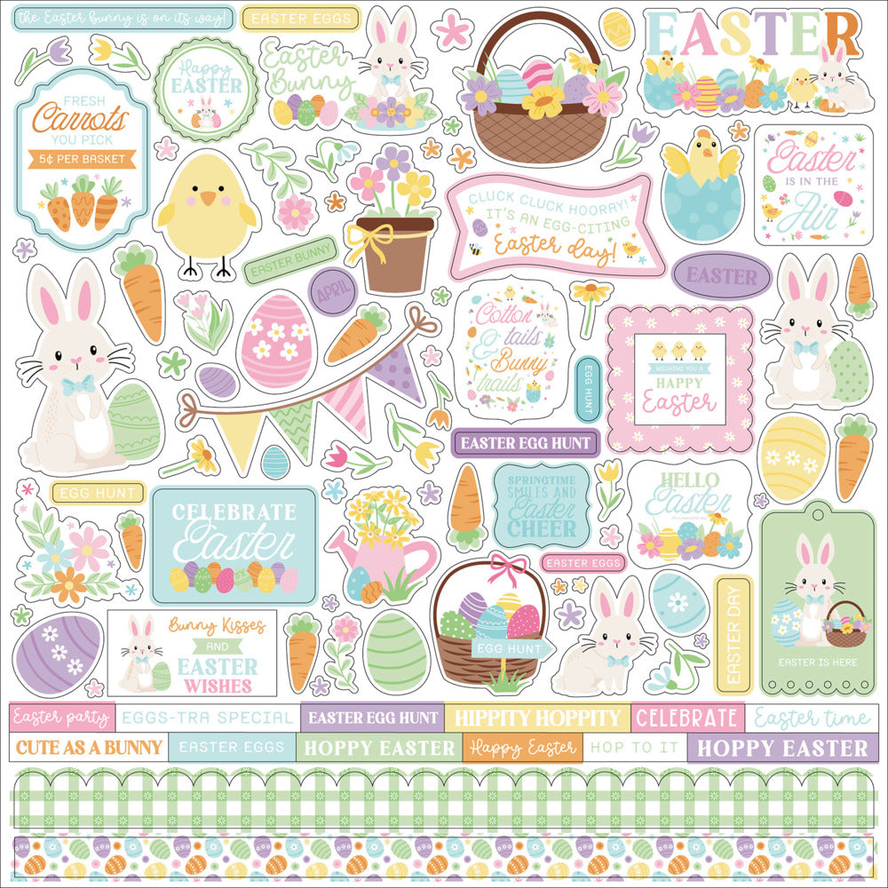 Echo Park, 12X12 Element Sticker Sheet, Easter Basket
