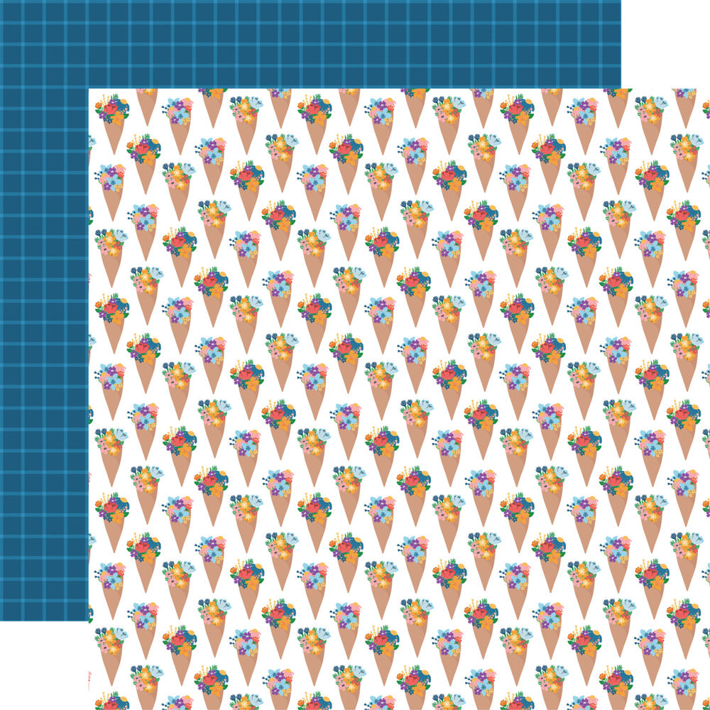 Echo Park, 12X12 Patterned Paper, Freshly Picked - Market Bouquets