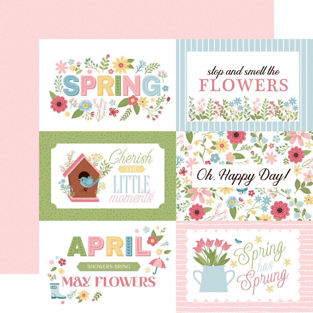 Echo Park, 12X12 Patterned Paper, In Full Bloom - 6x4 Journaling Cards