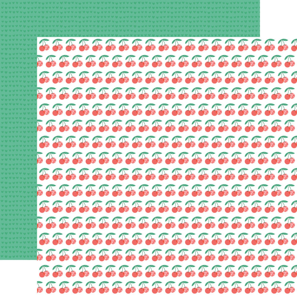 Echo Park, 12X12 Patterned Paper, Our Groovy Summer - Disco Cherries