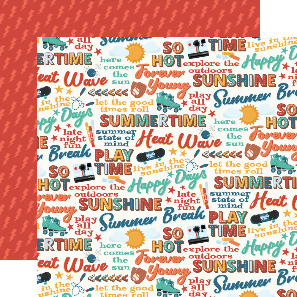Echo Park, 12X12 Patterned Paper, Summer Break - Summer State of Mind