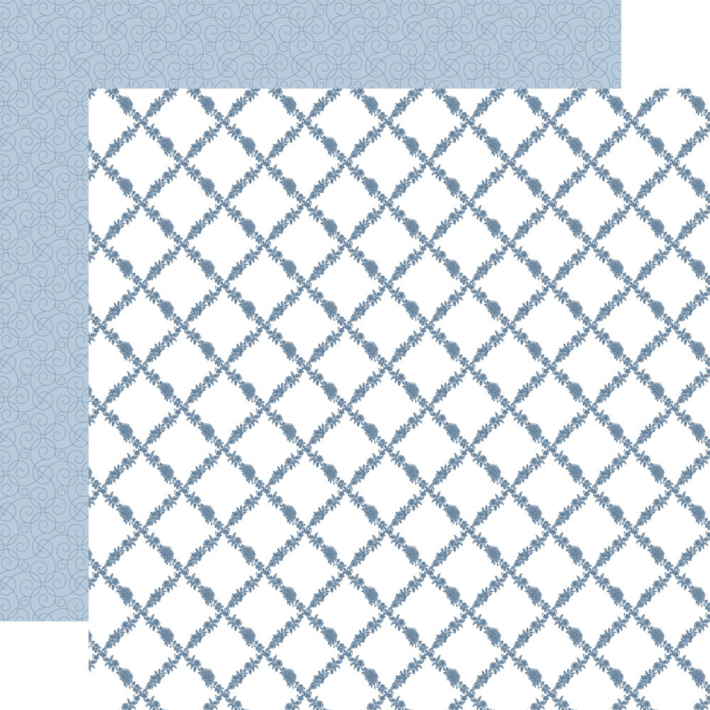Echo Park, 12X12 Patterned Paper, Save the Date - Lattice Floral