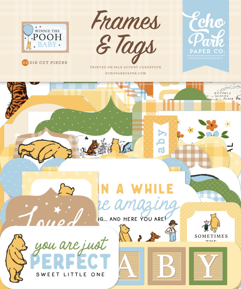 Echo Park Paper, Winnie the Pooh Baby, Frames & Tags