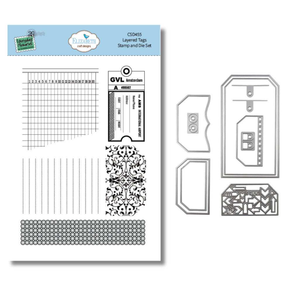 Elizabeth Crafts, Stamp & Die Combo, Layered Tags