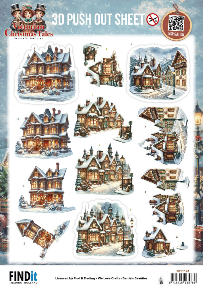 Find IT Trading, 3D Push Out Sheet, Victorian Christmas Tales - Home for Christmas SB11141