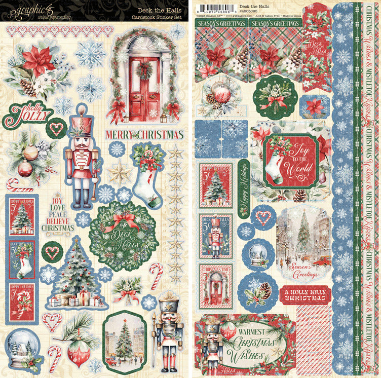 Graphic 45, Sticker Set, Deck the Halls